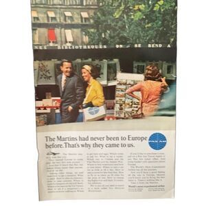Vintage 1965 Pan Am The Martins Going to Europe Ad Advertisement